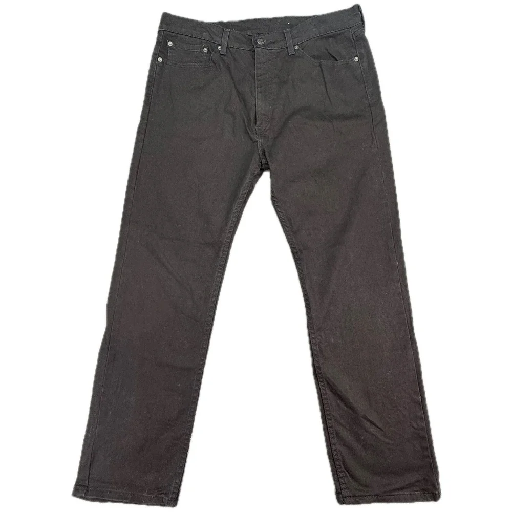 Levi's 505 Regular Fit Jeans Mens‎ 38x30 Black Straight Leg Stretch Denim